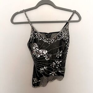 RARE Vintage Wet Seal Y2K embroidered beaded asymmetrical tank top